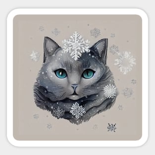 Snowflake Cat Sticker